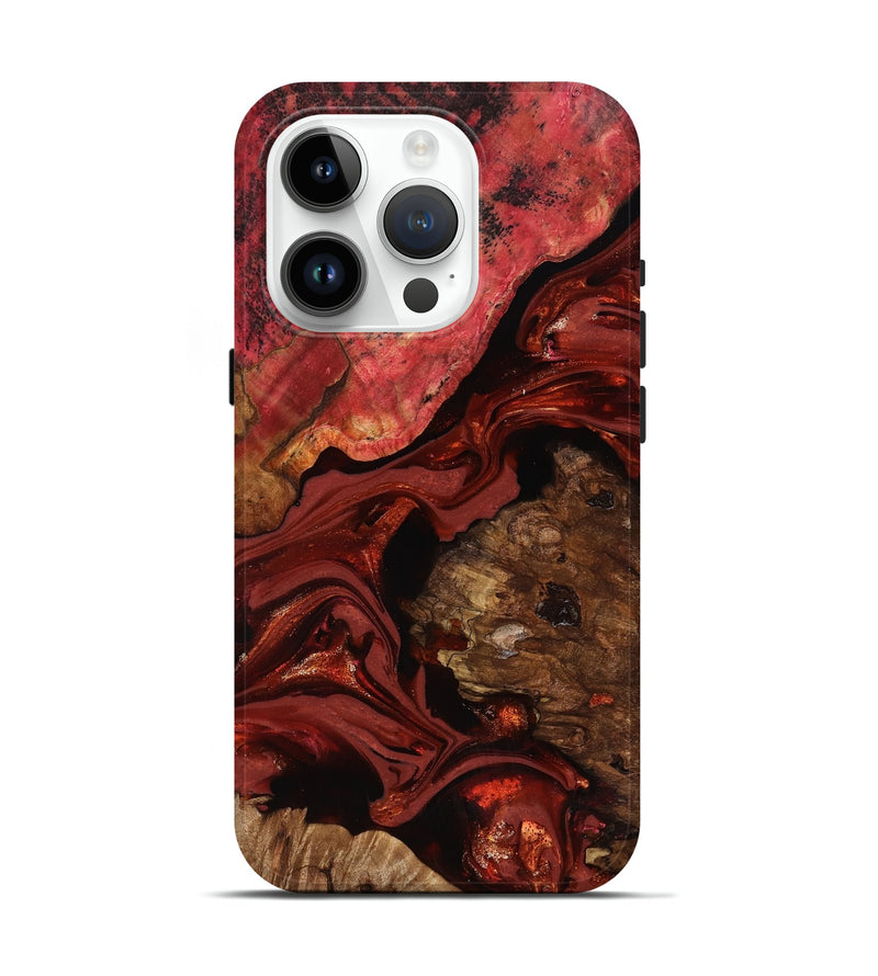 iPhone 15 Pro Wood Live Edge Phone Case - Elnora (Red, 817496)