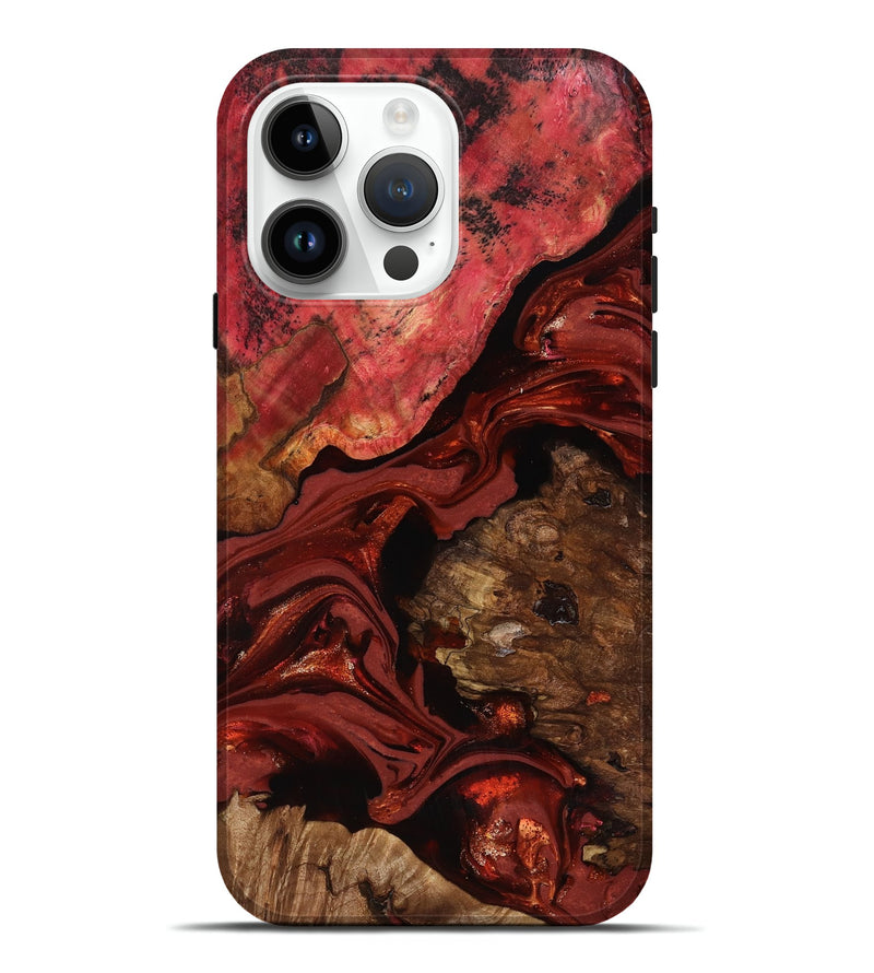 iPhone 15 Pro Max Wood Live Edge Phone Case - Elnora (Red, 817496)