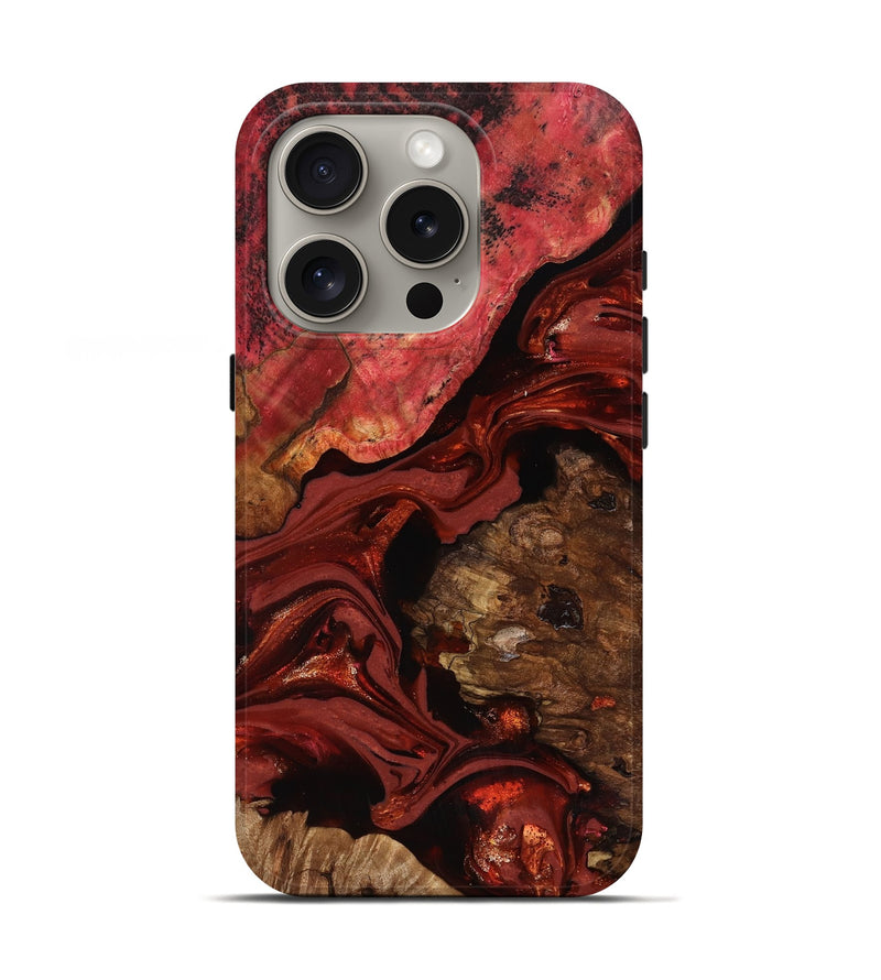 iPhone 16 Pro Wood Live Edge Phone Case - Elnora (Red, 817496)
