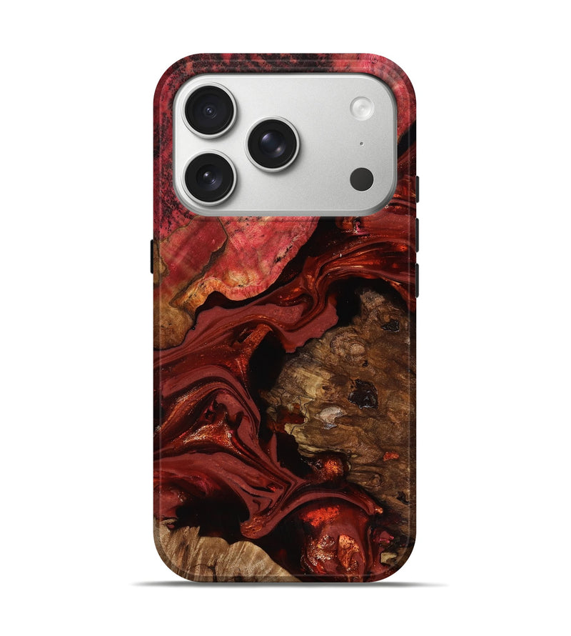 iPhone 17 Pro Wood Live Edge Phone Case - Elnora (Red, 817496)