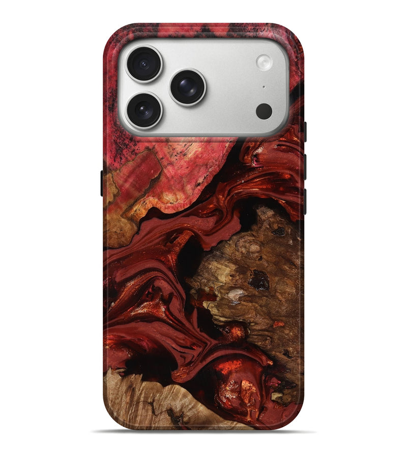 iPhone 17 Pro Max Wood Live Edge Phone Case - Elnora (Red, 817496)