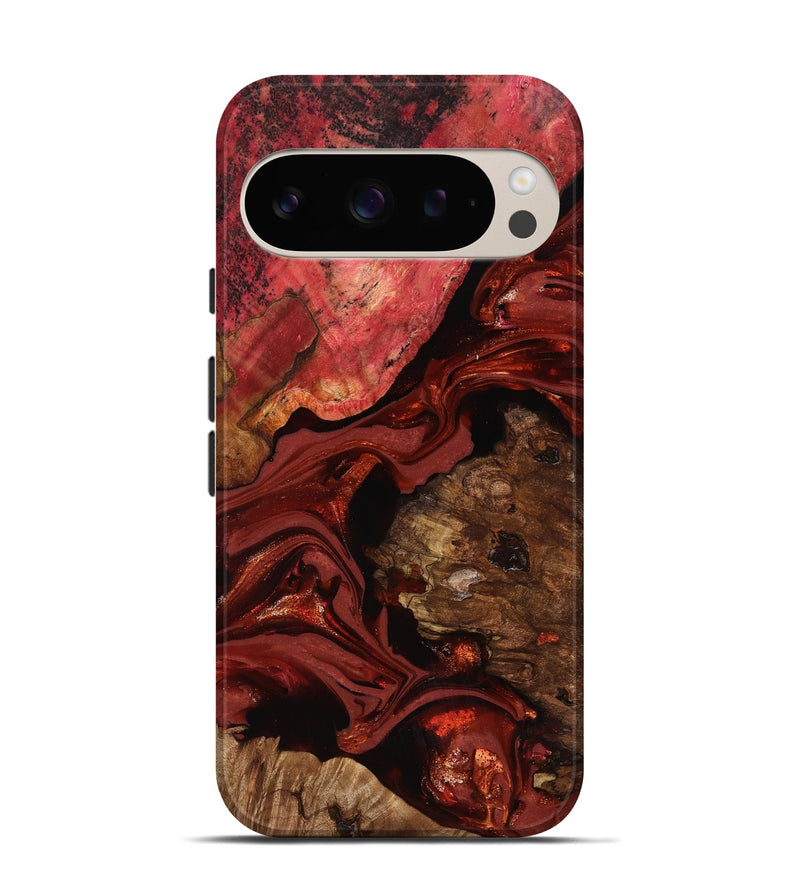 Pixel 9 Wood Live Edge Phone Case - Elnora (Red, 817496)