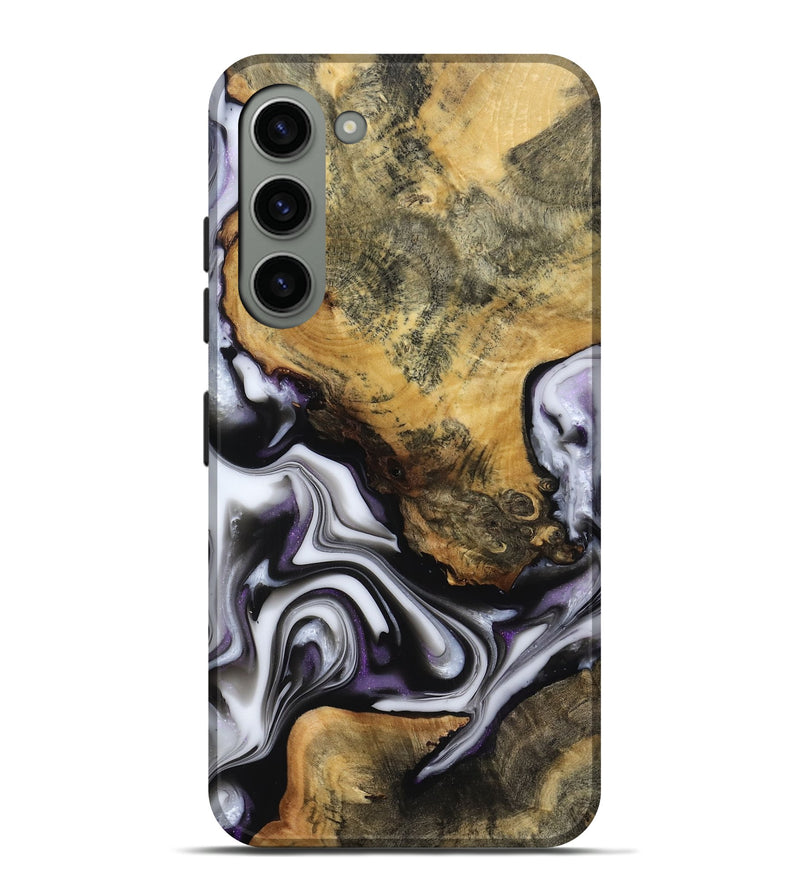 Galaxy S23 Plus Wood Live Edge Phone Case - Cristy (Black & White, 817497)
