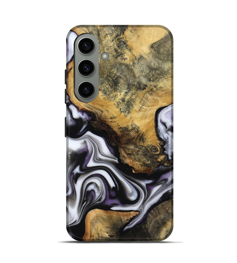Galaxy S24 Wood Live Edge Phone Case - Cristy (Black & White, 817497)