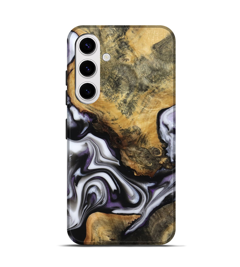 Galaxy S25 Wood Live Edge Phone Case - Cristy (Black & White, 817497)