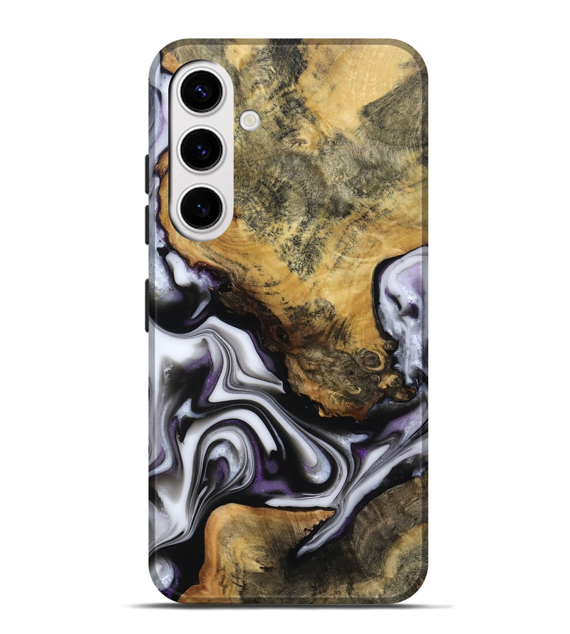 Galaxy S25 Plus Wood Live Edge Phone Case - Cristy (Black & White, 817497)
