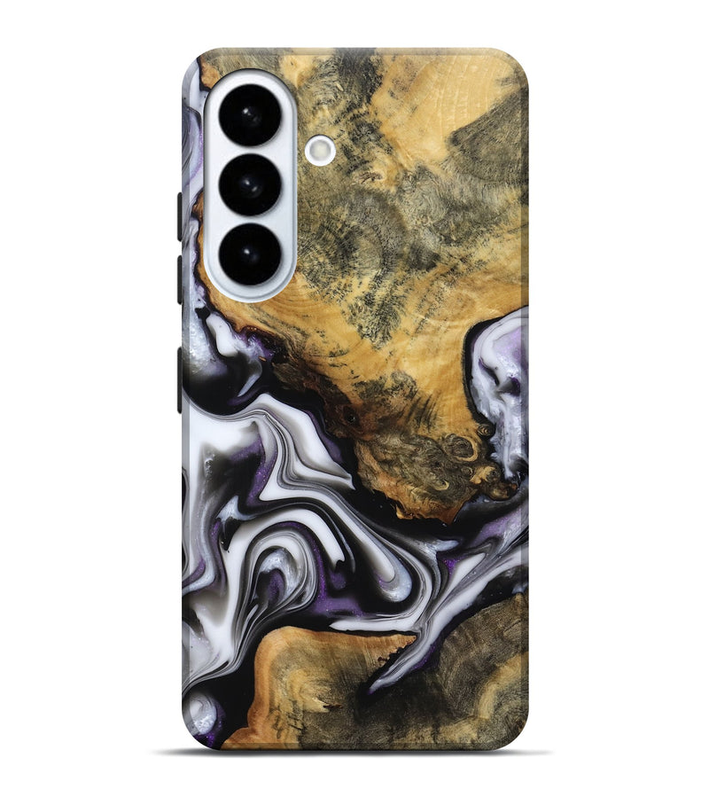 Galaxy S26 Plus Wood Live Edge Phone Case - Cristy (Black & White, 817497)