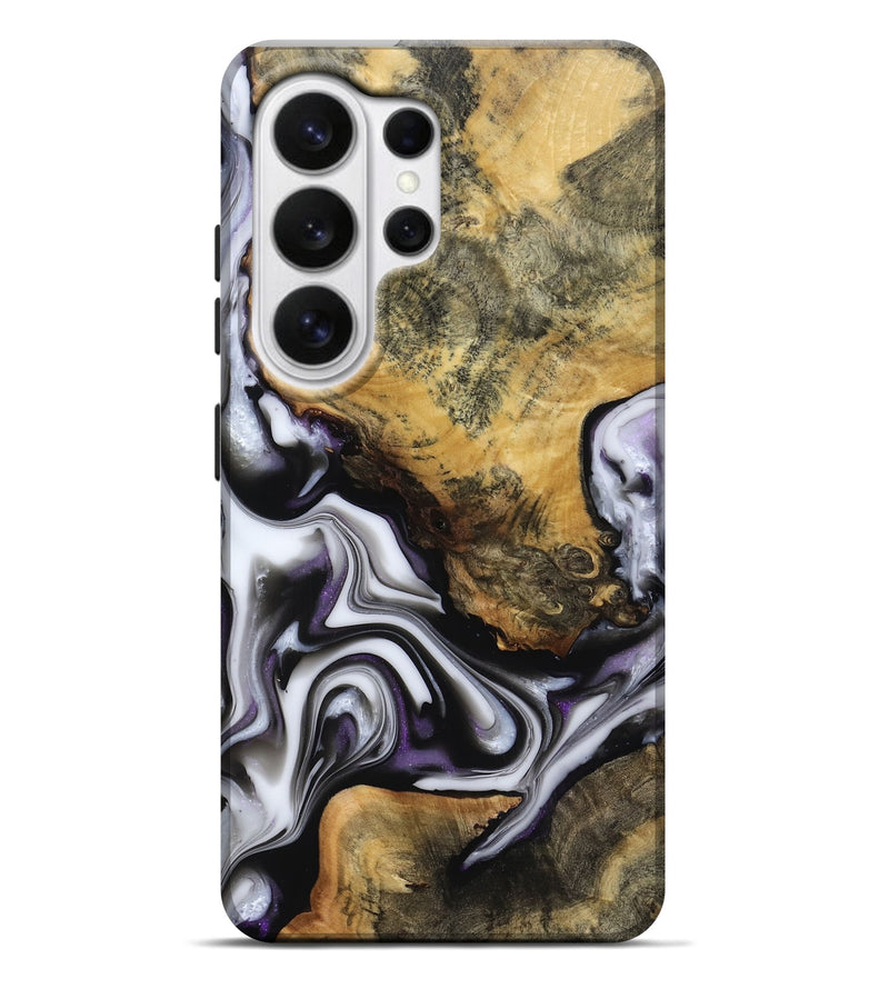 Galaxy S26 Ultra Wood Live Edge Phone Case - Cristy (Black & White, 817497)