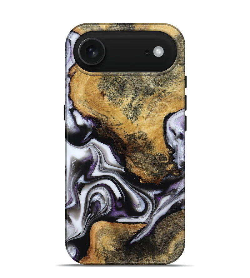 iPhone 17 Air Wood Live Edge Phone Case - Cristy (Black & White, 817497)