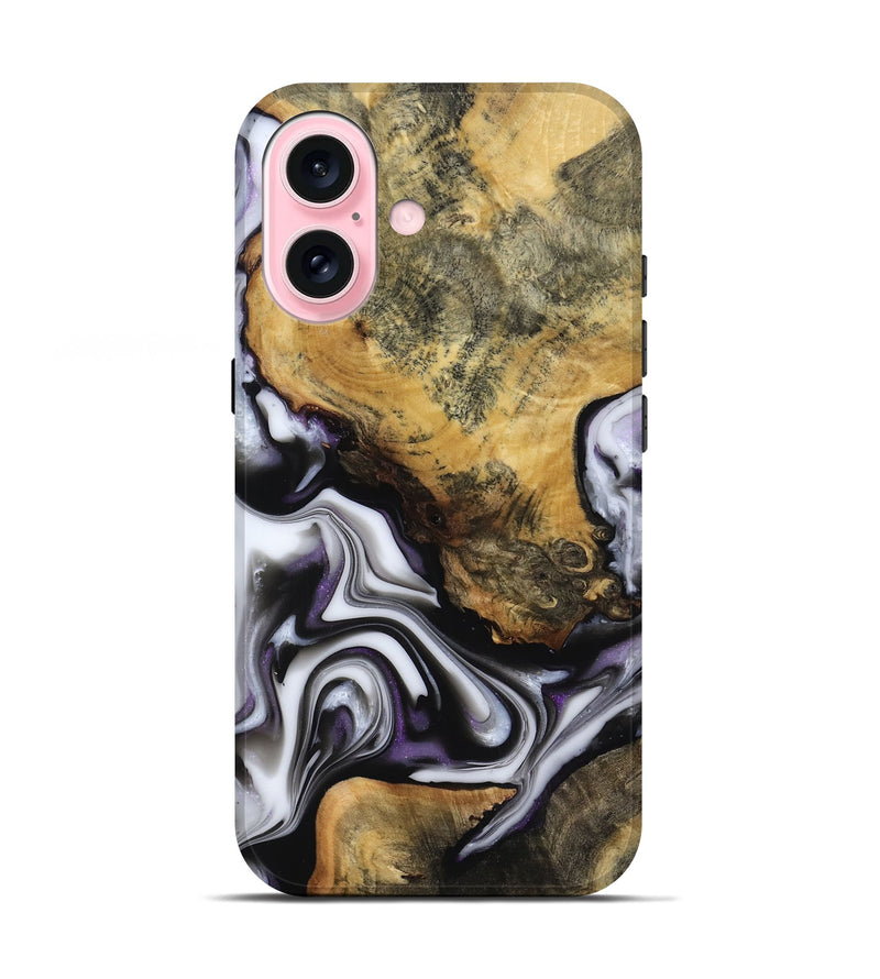 iPhone 17 Wood Live Edge Phone Case - Cristy (Black & White, 817497)