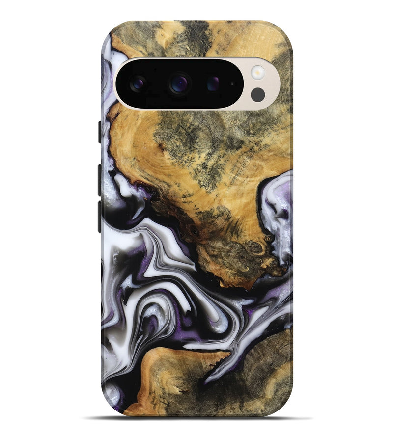Pixel 10 Pro XL Wood Live Edge Phone Case - Cristy (Black & White, 817497)