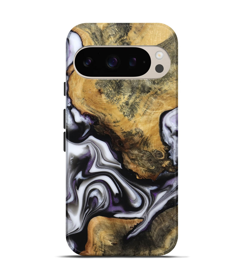 Pixel 9 Pro Wood Live Edge Phone Case - Cristy (Black & White, 817497)