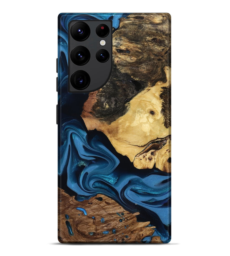 Galaxy S22 Ultra Wood Live Edge Phone Case - Toby (Blue, 817498)