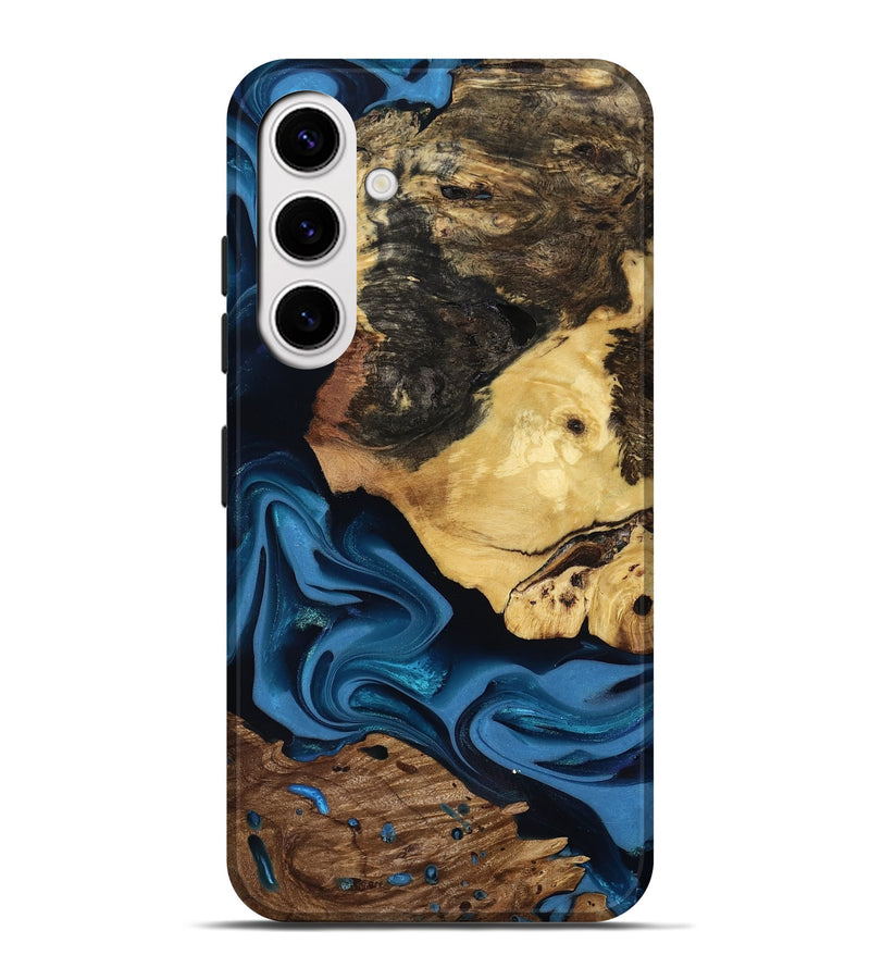 Galaxy S25 Plus Wood Live Edge Phone Case - Toby (Blue, 817498)