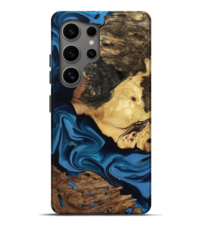 Galaxy S25 Ultra Wood Live Edge Phone Case - Toby (Blue, 817498)