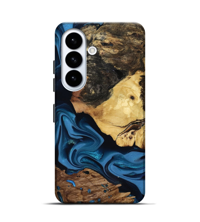 Galaxy S26 Wood Live Edge Phone Case - Toby (Blue, 817498)