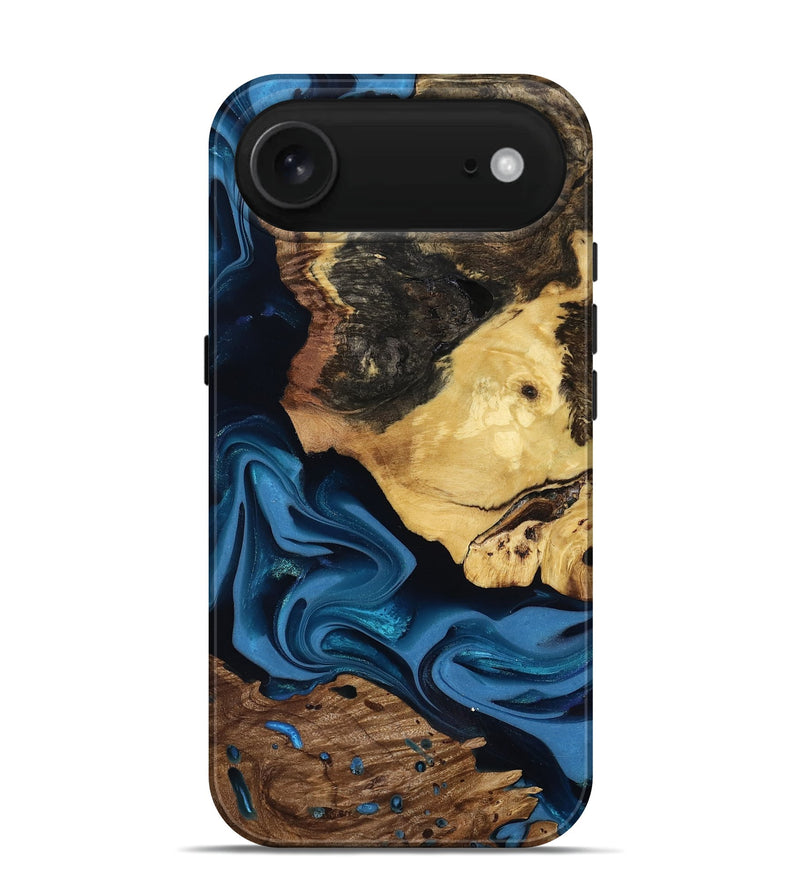 iPhone 17 Air Wood Live Edge Phone Case - Toby (Blue, 817498)