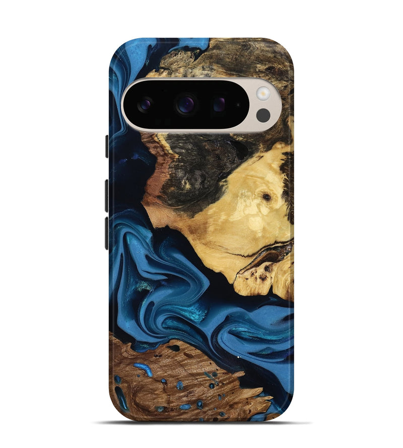 Pixel 10 Pro Wood Live Edge Phone Case - Toby (Blue, 817498)