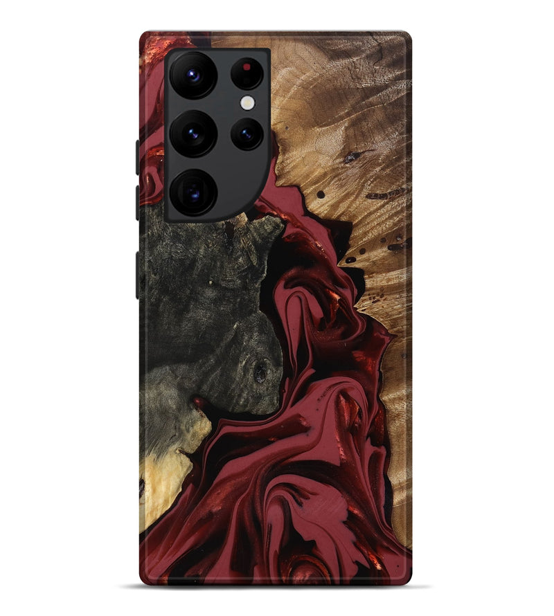 Galaxy S22 Ultra Wood Live Edge Phone Case - Idris (Red, 817499)