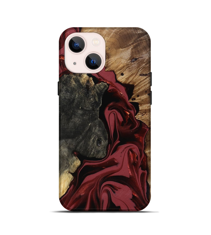 iPhone 13 mini Wood Live Edge Phone Case - Idris (Red, 817499)