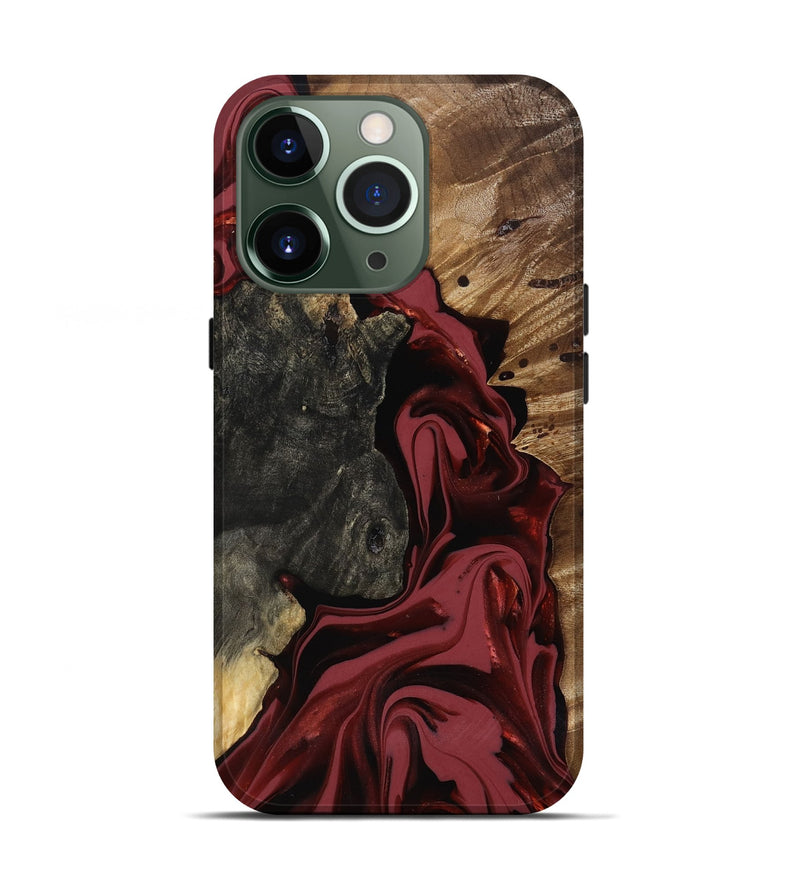 iPhone 13 Pro Wood Live Edge Phone Case - Idris (Red, 817499)