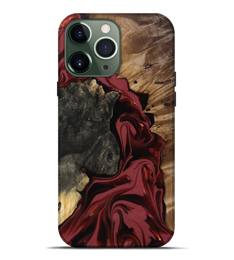 iPhone 13 Pro Max Wood Live Edge Phone Case - Idris (Red, 817499)