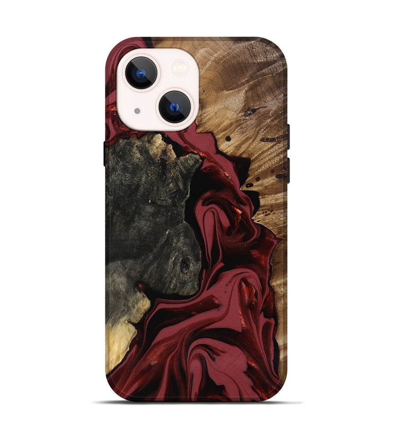 iPhone 14 Wood Live Edge Phone Case - Idris (Red, 817499)