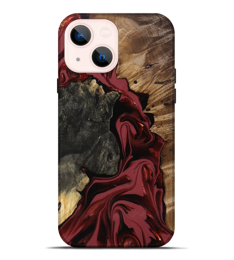 iPhone 14 Plus Wood Live Edge Phone Case - Idris (Red, 817499)