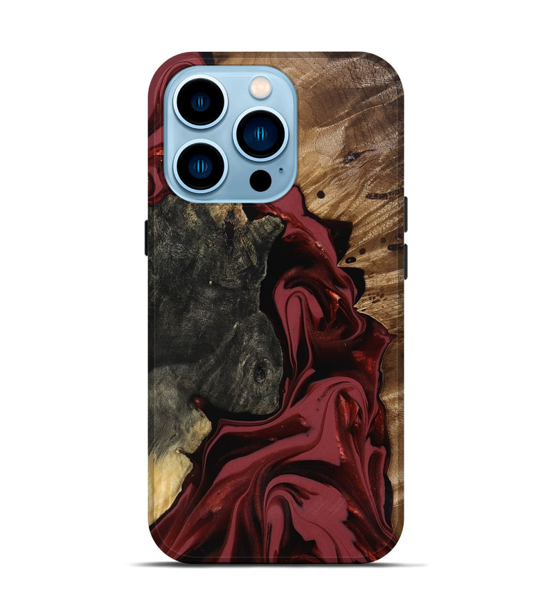 iPhone 14 Pro Wood Live Edge Phone Case - Idris (Red, 817499)