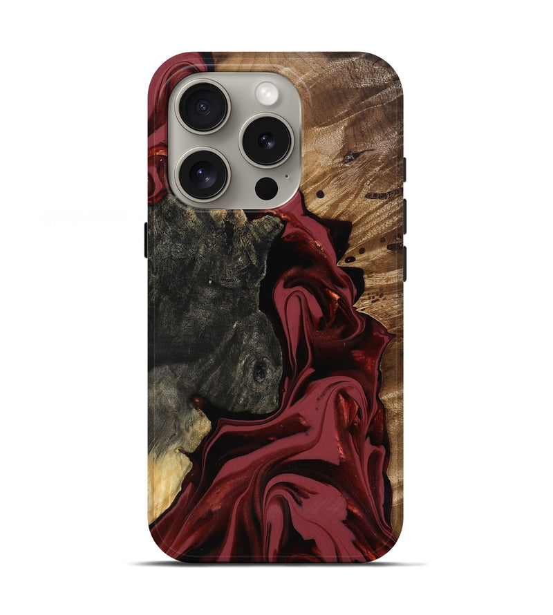 iPhone 16 Pro Wood Live Edge Phone Case - Idris (Red, 817499)