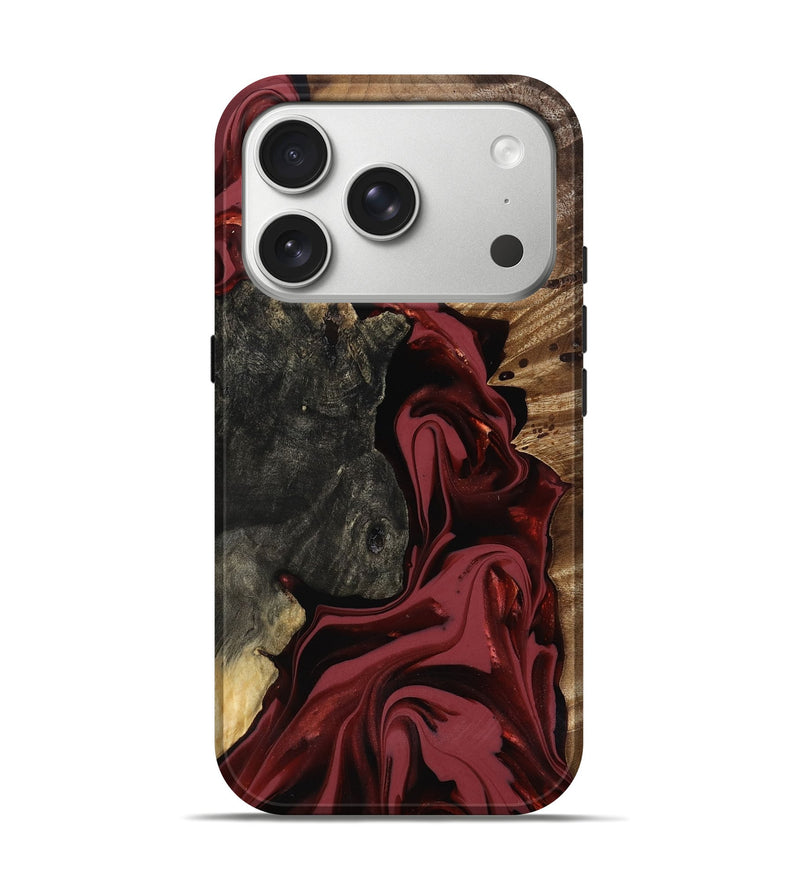 iPhone 17 Pro Wood Live Edge Phone Case - Idris (Red, 817499)