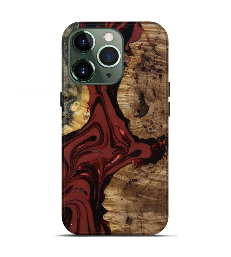 iPhone 13 Pro Wood Live Edge Phone Case - Anders (Red, 817500)