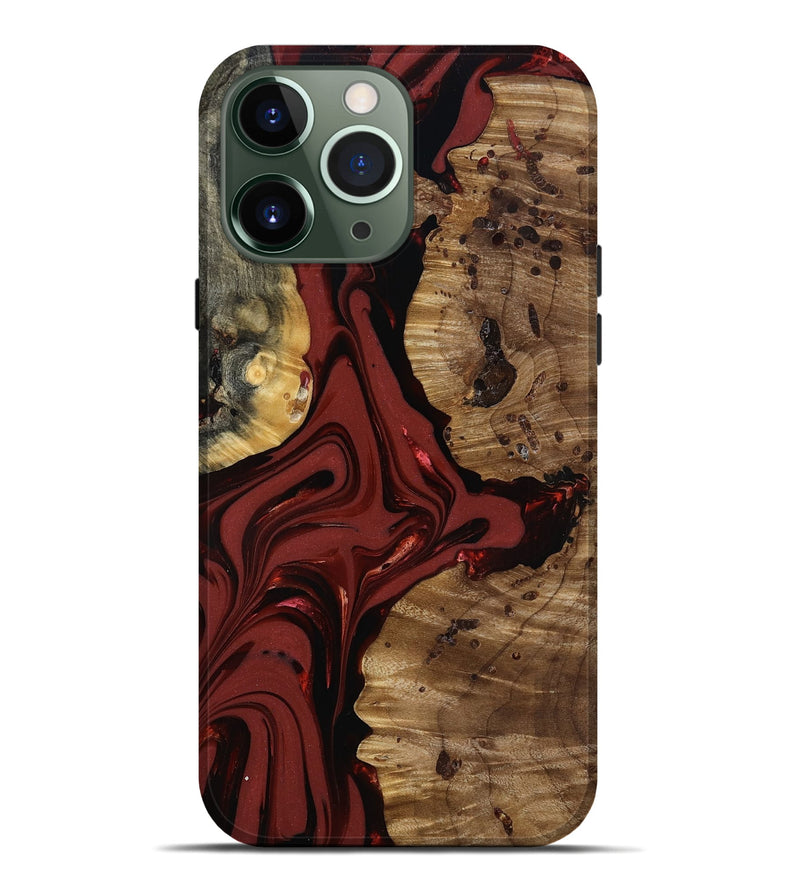 iPhone 13 Pro Max Wood Live Edge Phone Case - Anders (Red, 817500)
