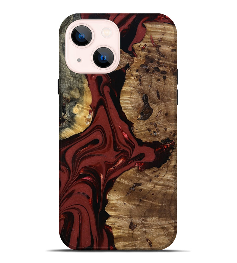 iPhone 14 Plus Wood Live Edge Phone Case - Anders (Red, 817500)