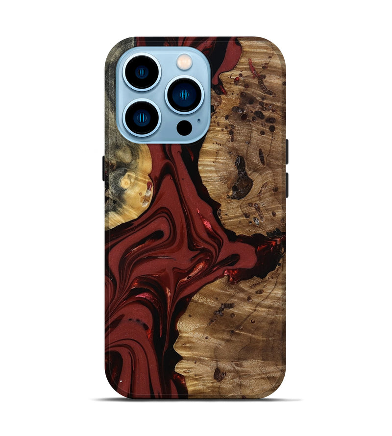 iPhone 14 Pro Wood Live Edge Phone Case - Anders (Red, 817500)