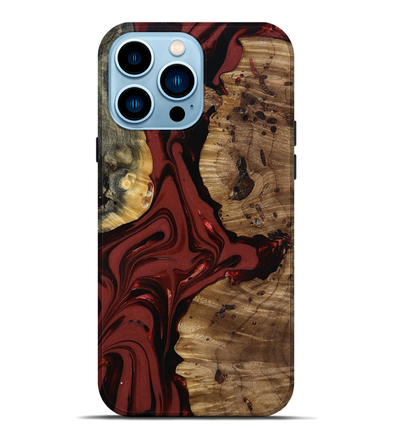 iPhone 14 Pro Max Wood Live Edge Phone Case - Anders (Red, 817500)