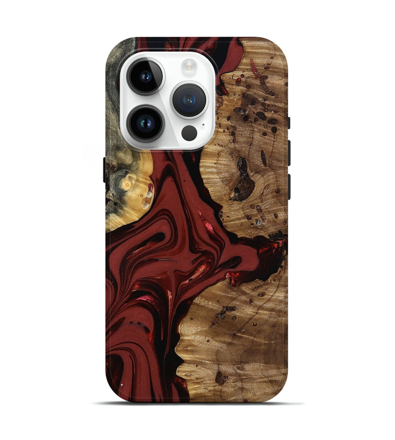 iPhone 15 Pro Wood Live Edge Phone Case - Anders (Red, 817500)