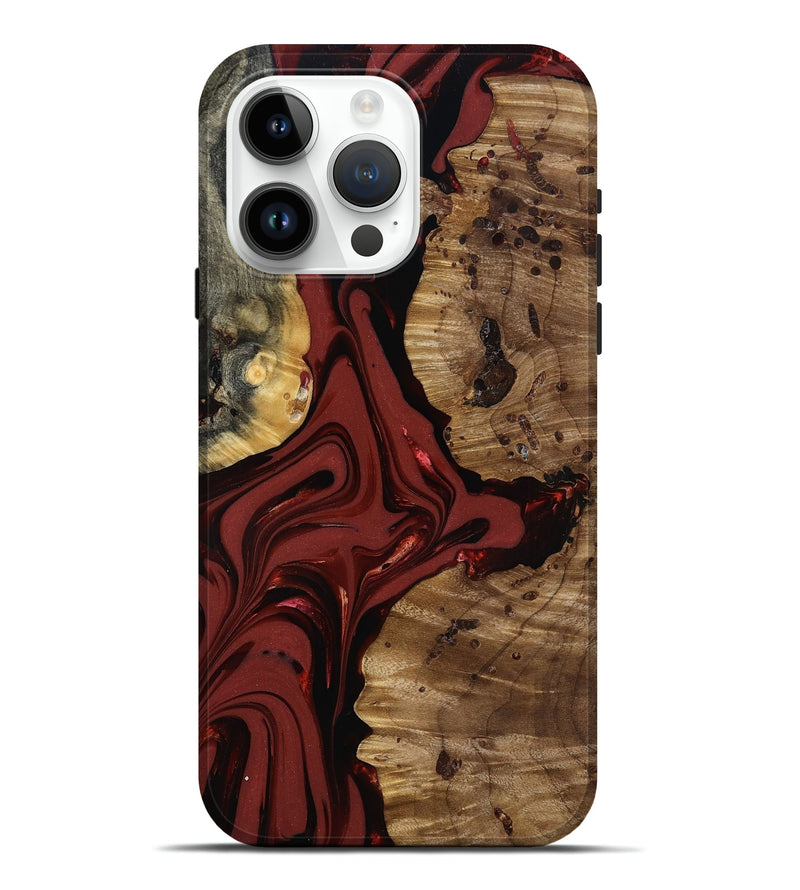 iPhone 15 Pro Max Wood Live Edge Phone Case - Anders (Red, 817500)