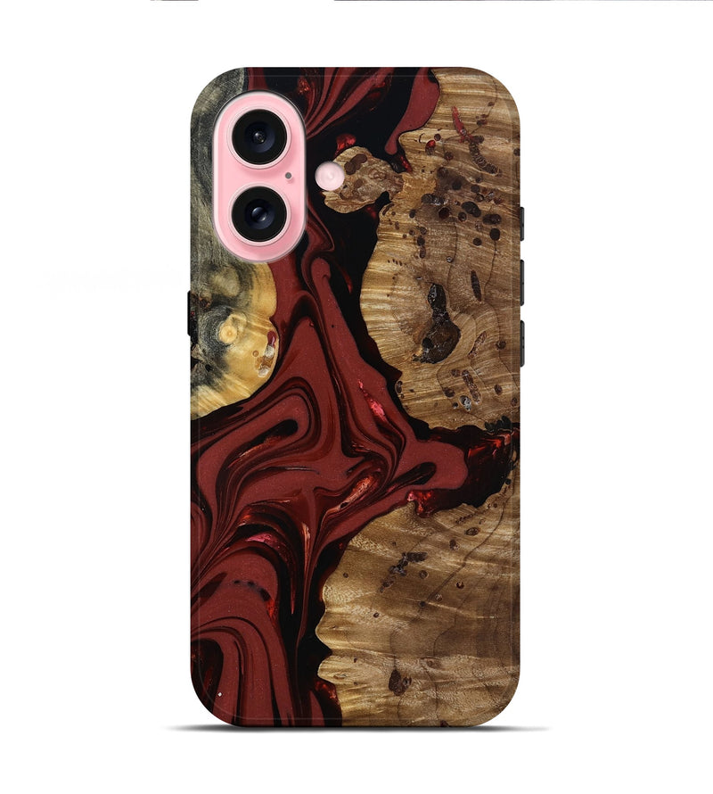 iPhone 16 Wood Live Edge Phone Case - Anders (Red, 817500)