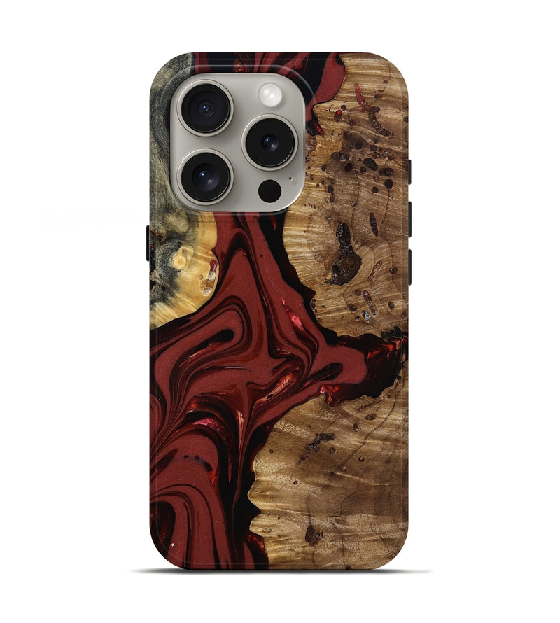 iPhone 16 Pro Wood Live Edge Phone Case - Anders (Red, 817500)