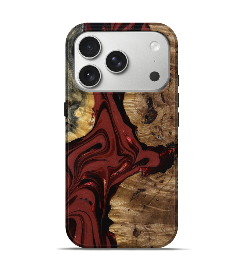 iPhone 17 Pro Wood Live Edge Phone Case - Anders (Red, 817500)