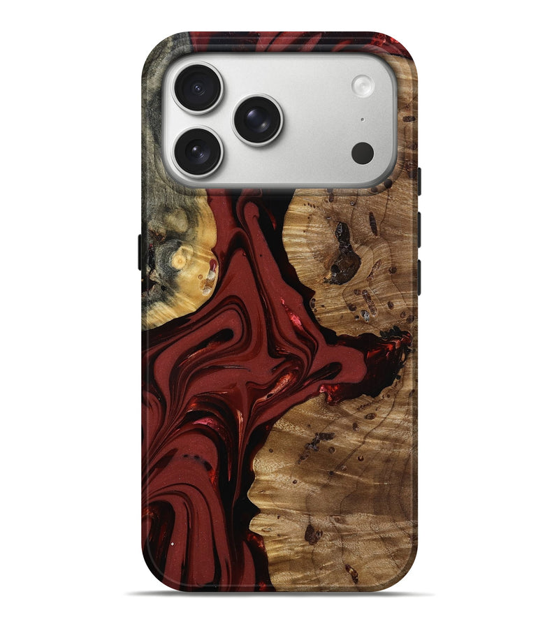 iPhone 17 Pro Max Wood Live Edge Phone Case - Anders (Red, 817500)