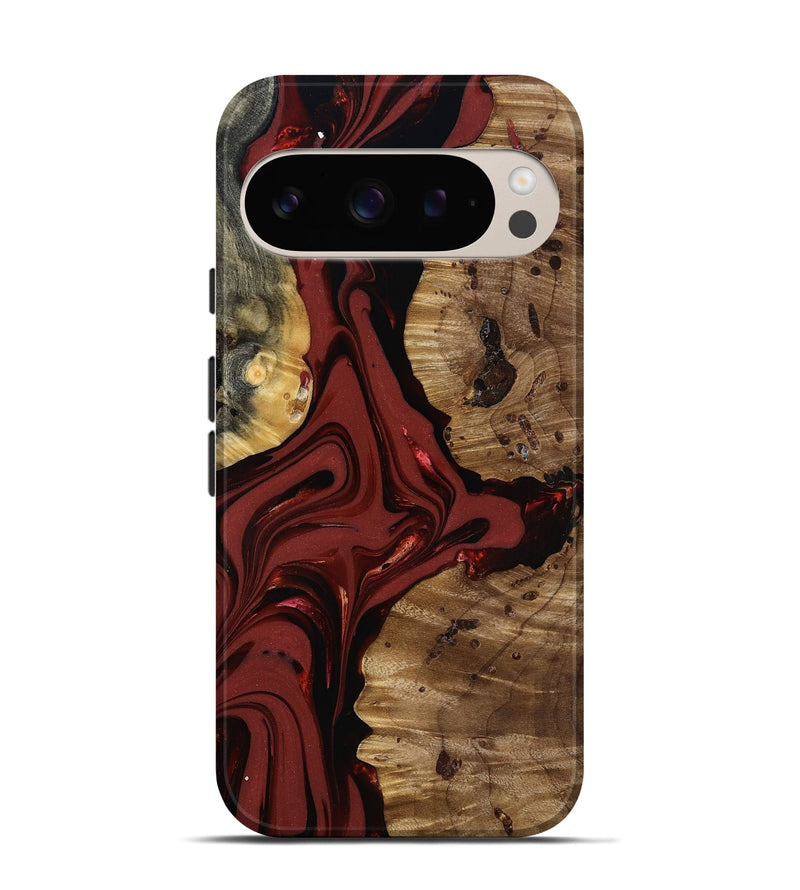 Pixel 9 Pro Wood Live Edge Phone Case - Anders (Red, 817500)