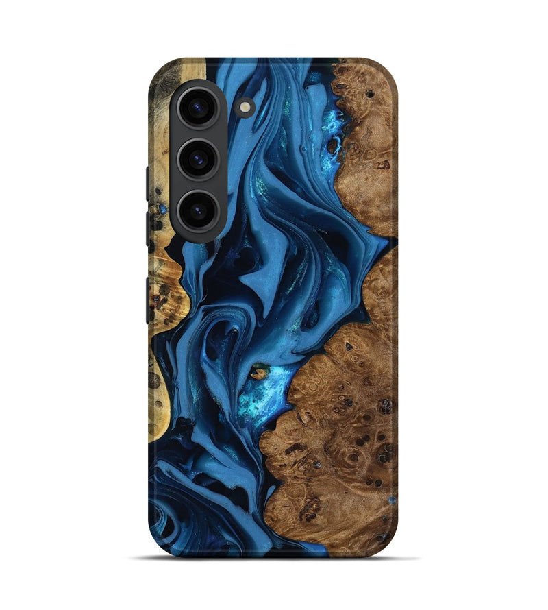 Galaxy S23 Wood Live Edge Phone Case - Thad (Blue, 817501)