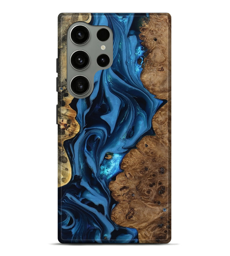 Galaxy S24 Ultra Wood Live Edge Phone Case - Thad (Blue, 817501)