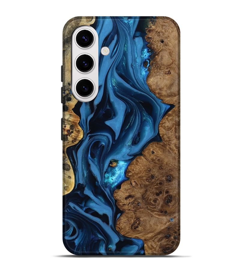 Galaxy S25 Plus Wood Live Edge Phone Case - Thad (Blue, 817501)