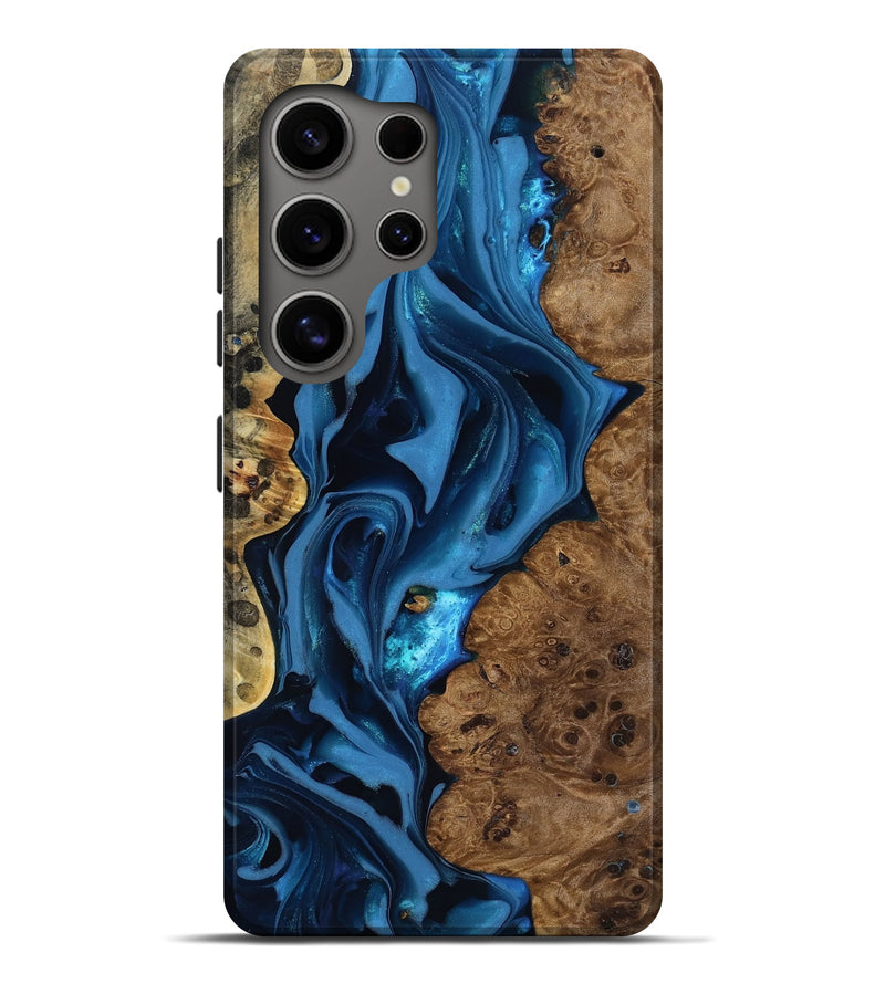 Galaxy S25 Ultra Wood Live Edge Phone Case - Thad (Blue, 817501)
