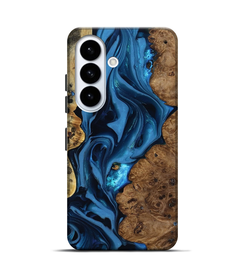 Galaxy S26 Wood Live Edge Phone Case - Thad (Blue, 817501)