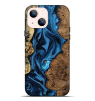 iPhone 14 Plus Wood Live Edge Phone Case - Thad (Blue, 817501)