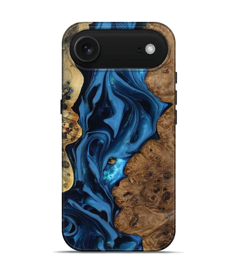 iPhone 17 Air Wood Live Edge Phone Case - Thad (Blue, 817501)